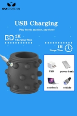 SMT796 - Vòng đeo dương vật silicon có 10 tần số rung và bi sạc USB