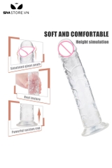 SMT840 - Dương vật giả silicon không bìu với 7 size màu trắng