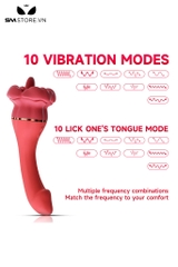 SMT2283 - Máy rung 2 đầu dương vật và lưỡi liếm có 10 chế độ