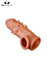 SMT740 - Bao cao su đôn dên đầu trơn có gân gai giữa dài 15.8cm
