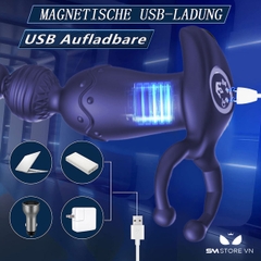 SMT1589 - Anal beads có 10 tần số rung dùng sạc điều khiển mini xa