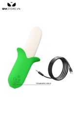 SMT1769 - Dương vật giả silicon có 7 tần số rung ngụy trang chuối xanh