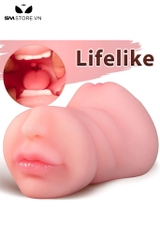 SMT2566 - Miệng mix kèm âm đạo giả silicon 2 đầu dài 19cm
