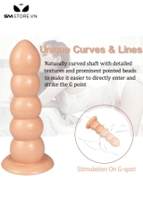 SMT1776 - Anal bead silicon mềm dẻo đế dính tường dài 19cm