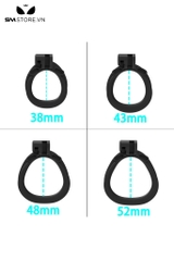 SMT2646 - Khóa dương vật bằng nhựa đầu chó kèm 4 vòng