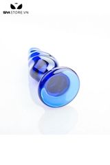 SMT1676 - Butt plug hậu môn bằng thủy tinh màu xanh dài 10cm