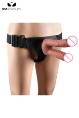 SMT1639 - Dương vật giả 2 đầu silicon dành cho les có quần