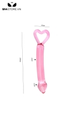 SMT498 - Dương vật giả pha lê hình trái tim cắm hậu môn dài 20cm