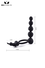 SMT792 - Vòng rung dương vật kèm xích bi kích thích hậu môn dài 130mm