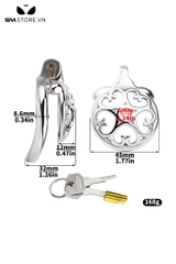 SMT2648 - Khóa dương vật nắp lồi inox hình trái tim thoáng khí