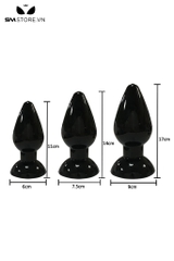 SMT2918 - Đồ chơi hậu môn hình thoi trơn có 3 kích thước