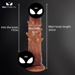SMT1627 - Dương vật giả silicon có gai mềm điều khiển xa dài 22cm