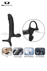 SMT2508 - Vòng đeo dương vật silicon điều khiển từ xa dài 19cm