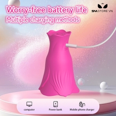 SMT2604 - Máy rung hút ngực hình bông hoa dài 7cm sạc điện