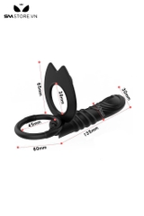 SMT536 - Vòng đeo dương vật silicon chống xuất tinh dài 135mm màu đen
