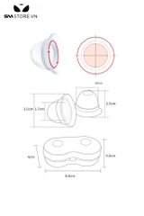 SMT693 - Hút núm vú làm bằng silicon trong suốt đường kính 18mm
