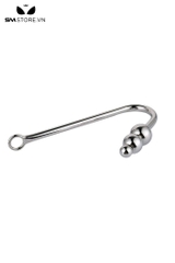 SMT449 - Anal hook  gắn 3 bi chất liệu kim loại dài 368mm màu trắng