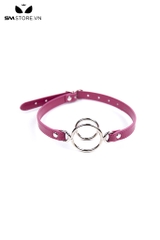 SMT589 - Ring gag da PU 2 vòng kim loại dài 60cm đường kính 4cm