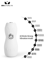 SMT2808 - Cốc thủ dâm silicon có rung 10 chế độ sạc điện dài 20cm