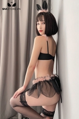 SMS662 - Combo đồ ngủ bikini 2 mảnh cosplay mèo kèm phụ kiện