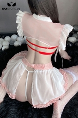 SMS565 - Bộ đồ ngủ áo ngực có cổ kèm chân váy cực ngắn gợi cảm