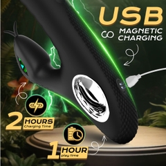 SMT2375 - Máy rung silicon 2 đầu hình đuôi rắn có 10 tần số sạc điện