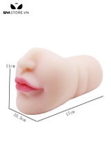 SMT480 - Âm đạo giả mix miệng có răng chất liệu silicon dài 17cm
