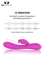SMT1150 - Máy rung tai thỏ silicon sưởi ấm có 16 chế độ dài 25cm