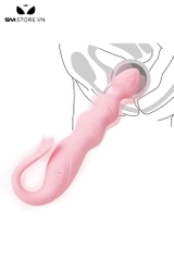 SMT1593 - Máy rung 10 tần số anal bead silicon màu hồng dài 18cm
