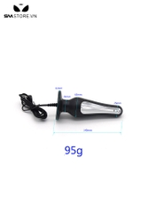 SMT903 - Butt plug kích điện với điện cực làm bằng nhựa màu đen