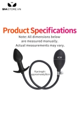 SMT3068 - Anal pump với butt plug vân ngang có thể điều chỉnh