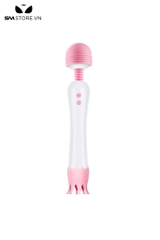 SMT467 - Chày rung đầu lưỡi vương miện silicon dài 17cm màu trắng