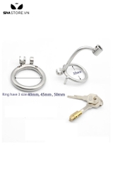 SMT2689 - Khóa dương vật inox dạng lồng có 2 thanh dài 47mm