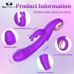 SMT2729 - Máy rung tai thỏ cầm tay có 10 chế độ dài 221mm sạc điện