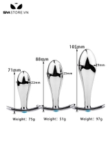 SMT2469 - Phích cắm hậu môn inox có chuôi thuyền đính hạt ngọc