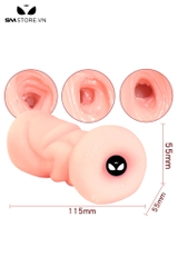 SMT353 - Âm đạo giả silicon mềm dẻo dài 12cm có bi nổi trong