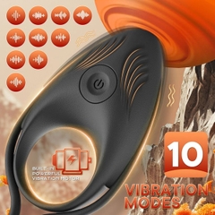 SMT1813 - Vòng đeo dương vật có 10 tần số rung chất liệu silicon mềm
