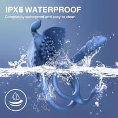 SMT1468 - Vòng rung dương vật silicon đường kính 30mm màu xanh