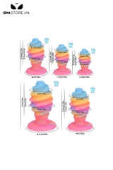 SMT1286 - Phích cắm hậu môn silicon mềm dẻo phát sáng có 5 size