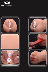 SMT1142 - Âm đạo giả silicon hai đầu miệng và âm đạo dài 17cm