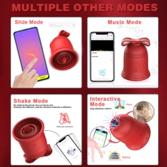 SMT1561 - Máy rung hút 10 tần số có lưỡi liếm hình chuông đỏ