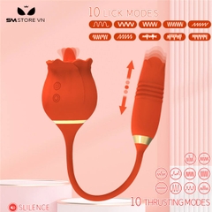 SMT476 - Trứng rung 2 đầu silicon có lưỡi liếm hình hoa hồng