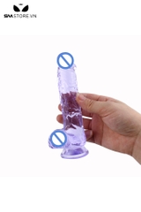 SMT404 - Dương vật giả trong suốt mini silicon mềm có bìu dài 15cm