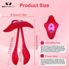 SMT1857 - Trứng rung 2 nhánh có 9 chế độ điều khiển qua APP dài 14cm
