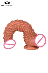 SMT1644 - Dương vật giả silicon có gai mềm có quần dài 27cm