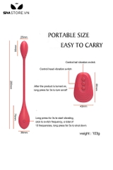 SMT2512 - Trứng rung 2 đầu có 10 tần số điều khiển từ xa sạc điện