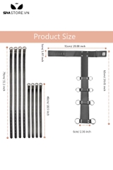 SMT1956 - Đai trói tay chân giả da PU có 4 còng có ổ khóa dài 57cm