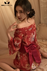 SMS692 - Set đồ ngủ áo choàng kimono và quần lót lọt khe sexy