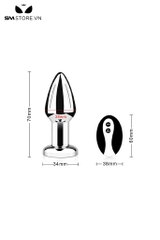SMT973 - Butt plug phích cắm hậu môn inox có điều khiển từ xa
