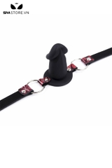 SMT1102 - Penis gag giả da PU với dương vật giả silicon dài 7.5cm